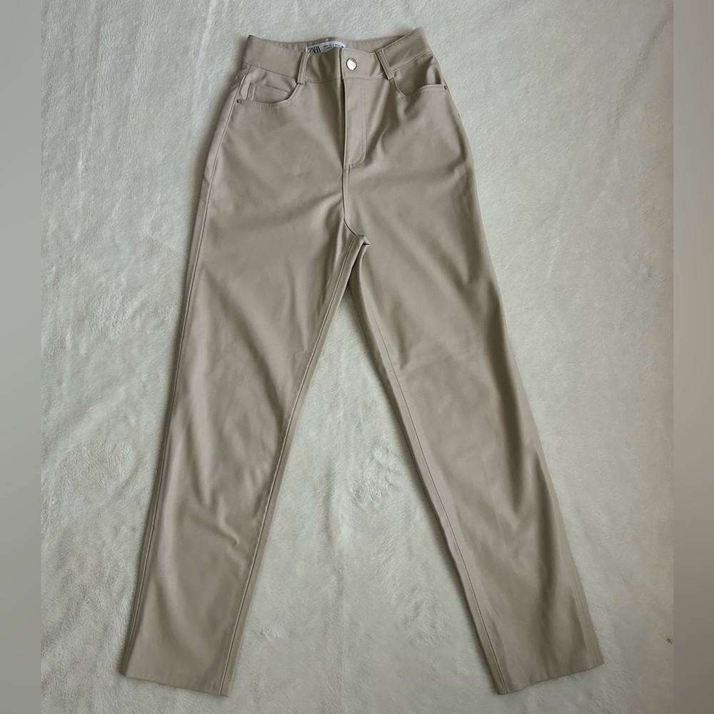 Zara faux leather pant size 0
